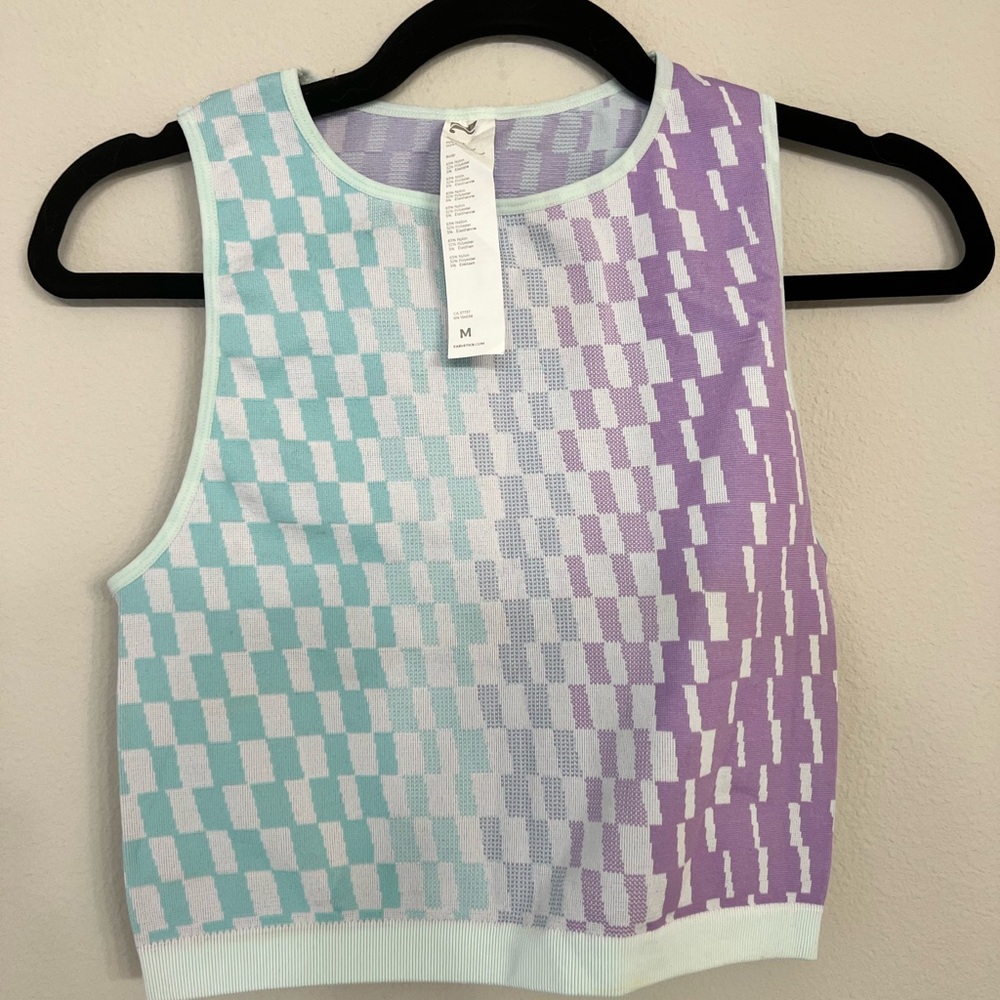 Fabletics Mint and Lavender Knit Tank